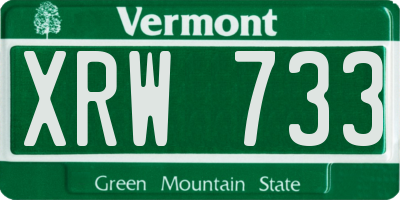 VT license plate XRW733
