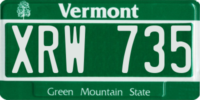 VT license plate XRW735