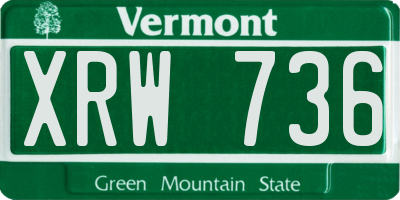 VT license plate XRW736