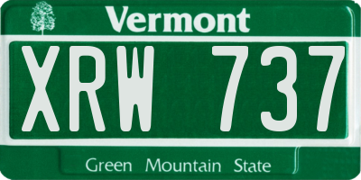 VT license plate XRW737