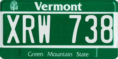VT license plate XRW738