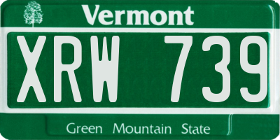 VT license plate XRW739