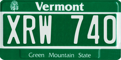 VT license plate XRW740