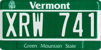 VT license plate XRW741