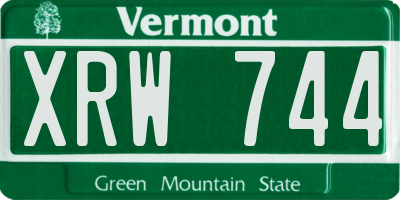 VT license plate XRW744
