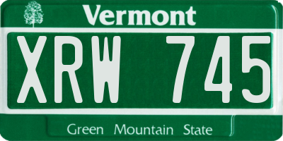 VT license plate XRW745