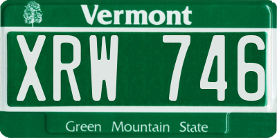 VT license plate XRW746