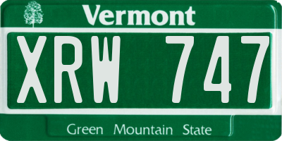 VT license plate XRW747
