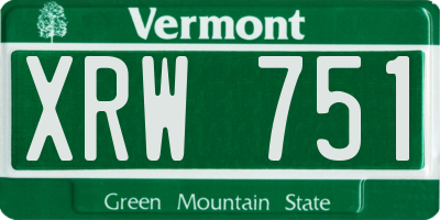 VT license plate XRW751