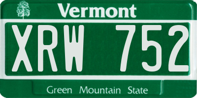 VT license plate XRW752