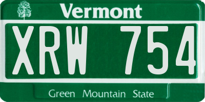 VT license plate XRW754