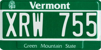 VT license plate XRW755