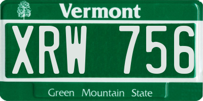 VT license plate XRW756