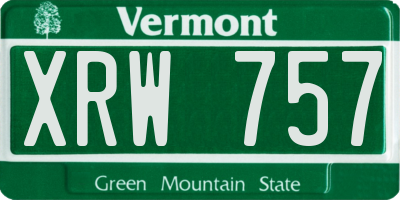 VT license plate XRW757