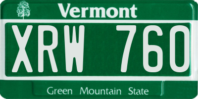 VT license plate XRW760