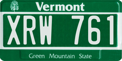 VT license plate XRW761