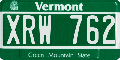 VT license plate XRW762