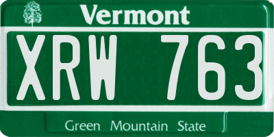 VT license plate XRW763