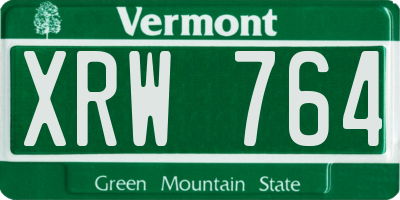 VT license plate XRW764