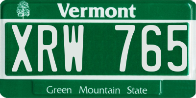 VT license plate XRW765