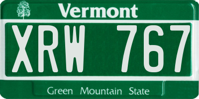 VT license plate XRW767