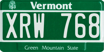 VT license plate XRW768