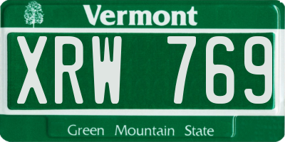 VT license plate XRW769