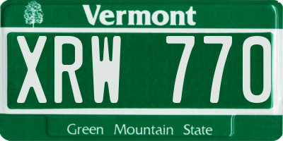 VT license plate XRW770