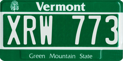 VT license plate XRW773
