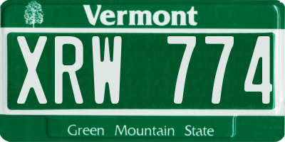 VT license plate XRW774