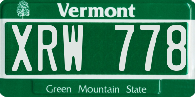 VT license plate XRW778