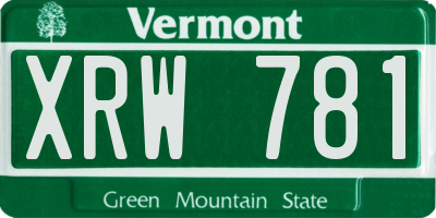 VT license plate XRW781
