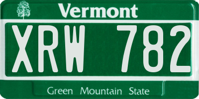 VT license plate XRW782