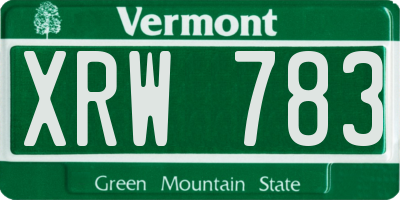 VT license plate XRW783