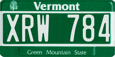 VT license plate XRW784
