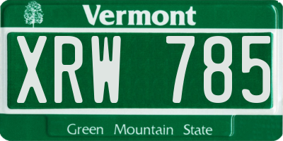 VT license plate XRW785