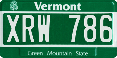 VT license plate XRW786