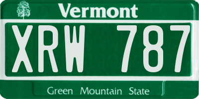 VT license plate XRW787