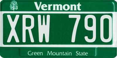 VT license plate XRW790