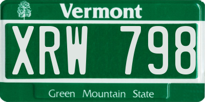 VT license plate XRW798