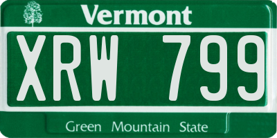 VT license plate XRW799