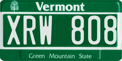 VT license plate XRW808