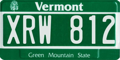 VT license plate XRW812
