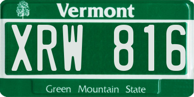 VT license plate XRW816