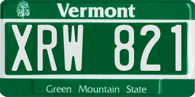 VT license plate XRW821