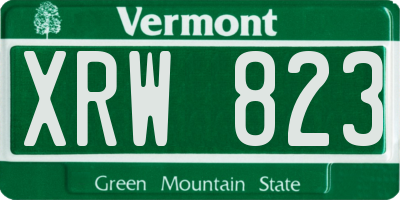 VT license plate XRW823