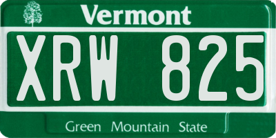 VT license plate XRW825