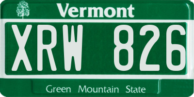VT license plate XRW826