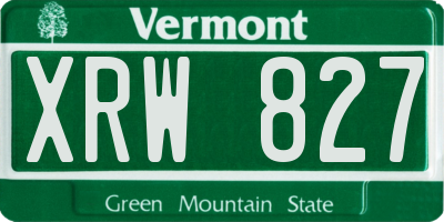 VT license plate XRW827