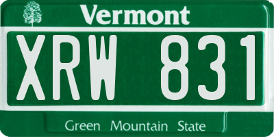 VT license plate XRW831
